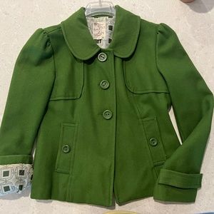 Green Wool Pea Coat.